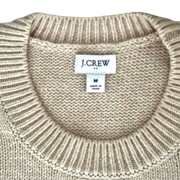 J. Crew Scalloped Hem Crew Neck Knit Sweater - Light Beige​​​​​ - Picture 3 of 10